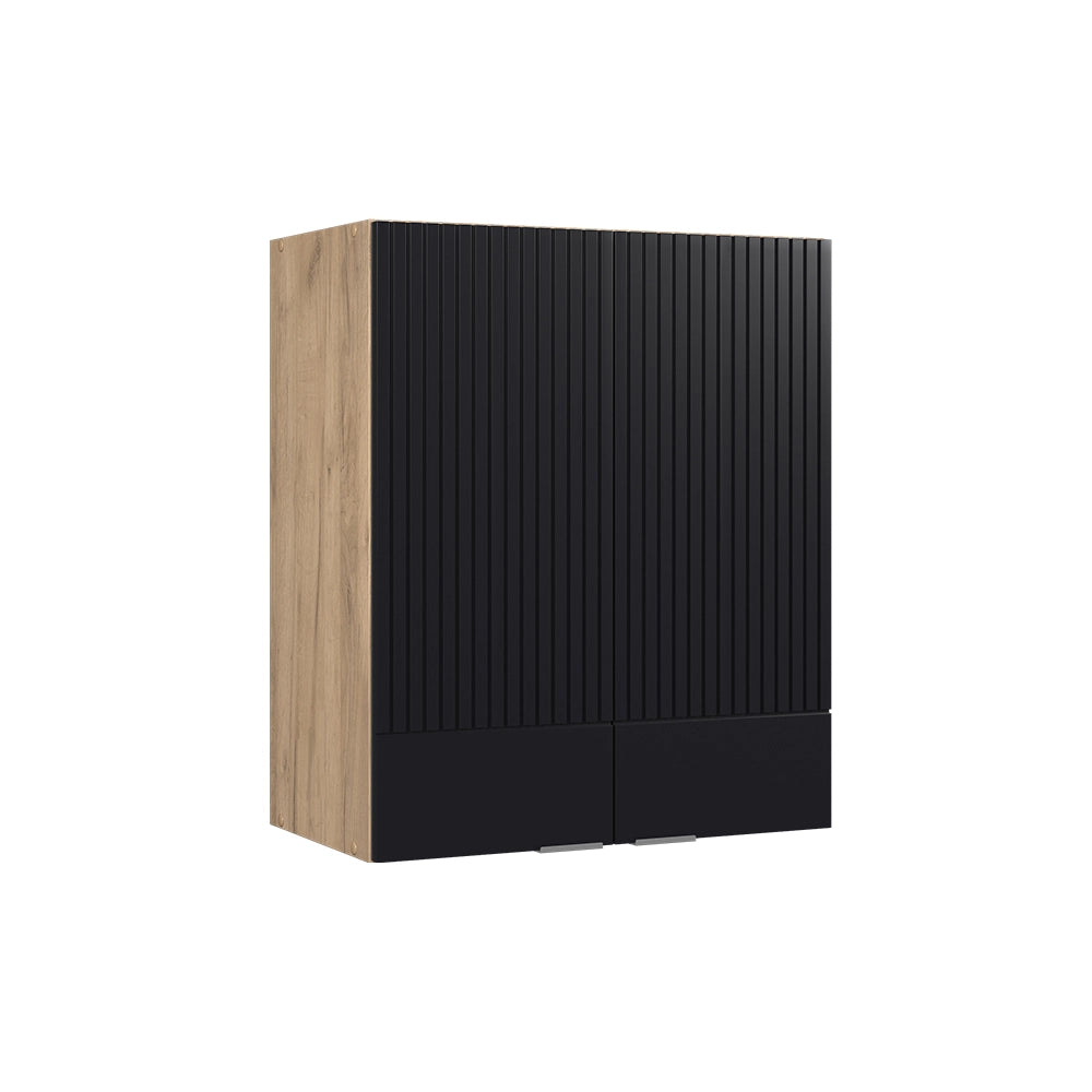 Vicco Pensile da cucina Nero a righe 60 cm