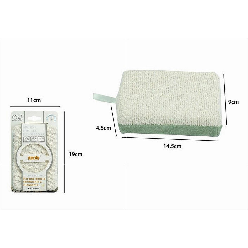 Trade Shop - Spugna Doccia Esfoliante Tonica Rilassa Per Cura Pelle Corpo Bagno Verde 79638 -