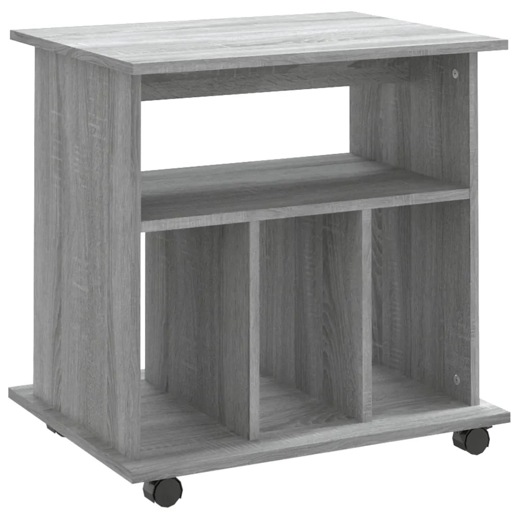 Mobile contenitore da ufficio su ruote 60 x 45 x 60 cm superficie stabile praticità moderna legno composito grigio 02_0048536