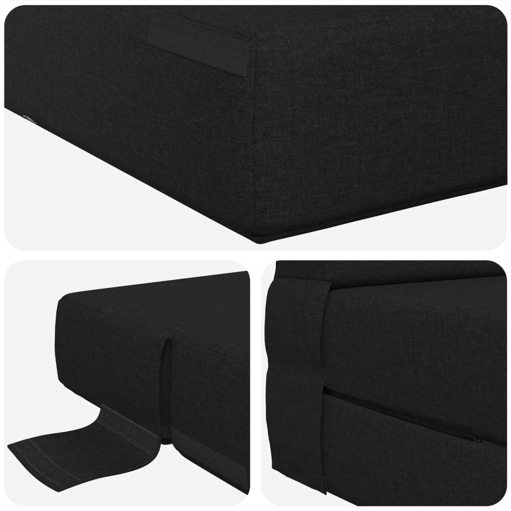 Divano Letto Pieghevole Nero 152 x 86,5 x 60 cm Tessuto 900121