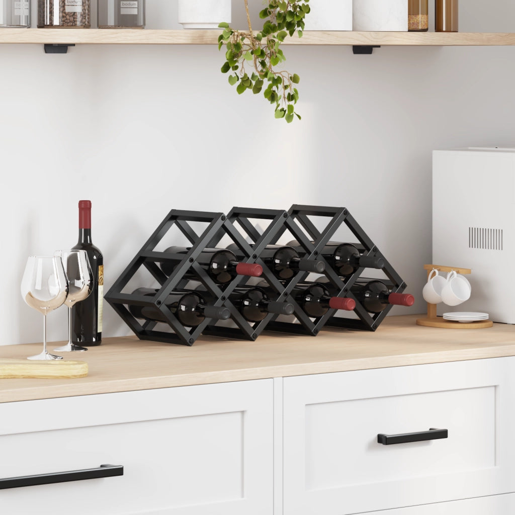 Scaffale per vino  da 9 bottiglie 63x16,5x25 cm in acciaio rivestito
