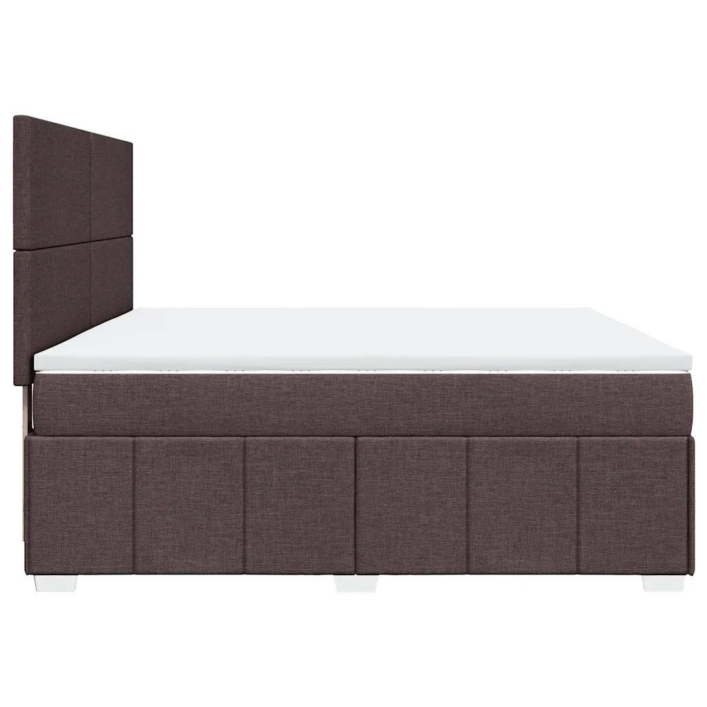 vidaXL Giroletto a Molle con Materasso Marrone Scuro 180x200cm Tessuto