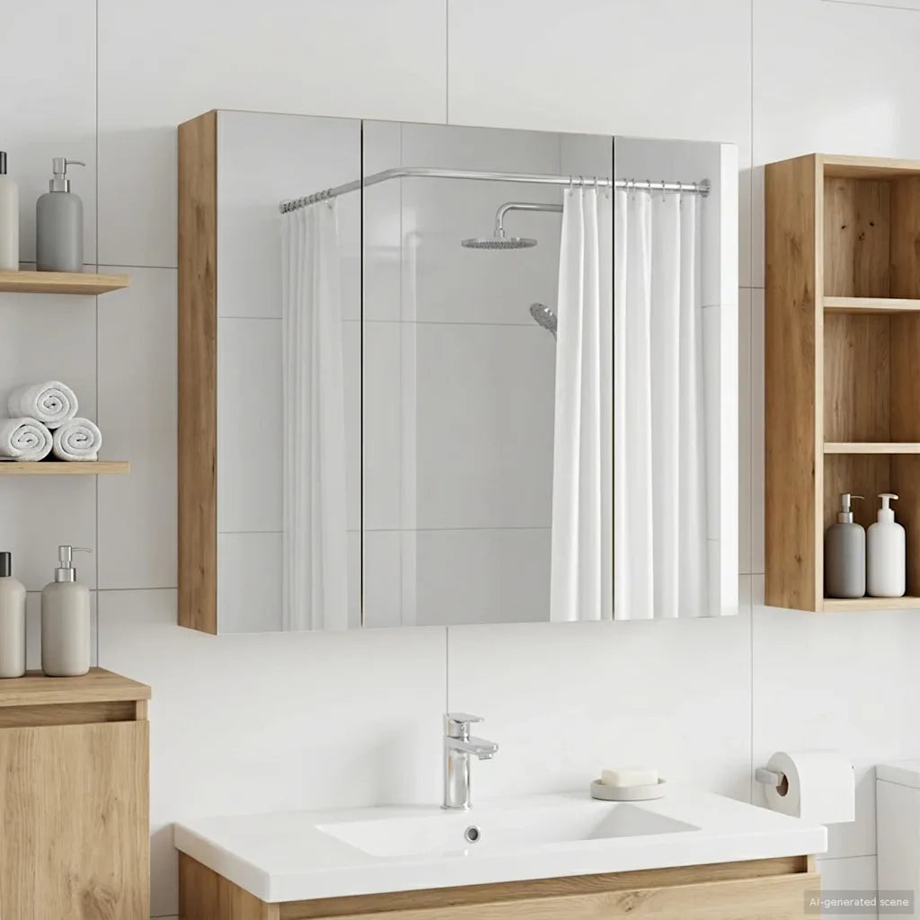 Mobiletto per specchio da bagno con porta Rovere Artigianale 889110