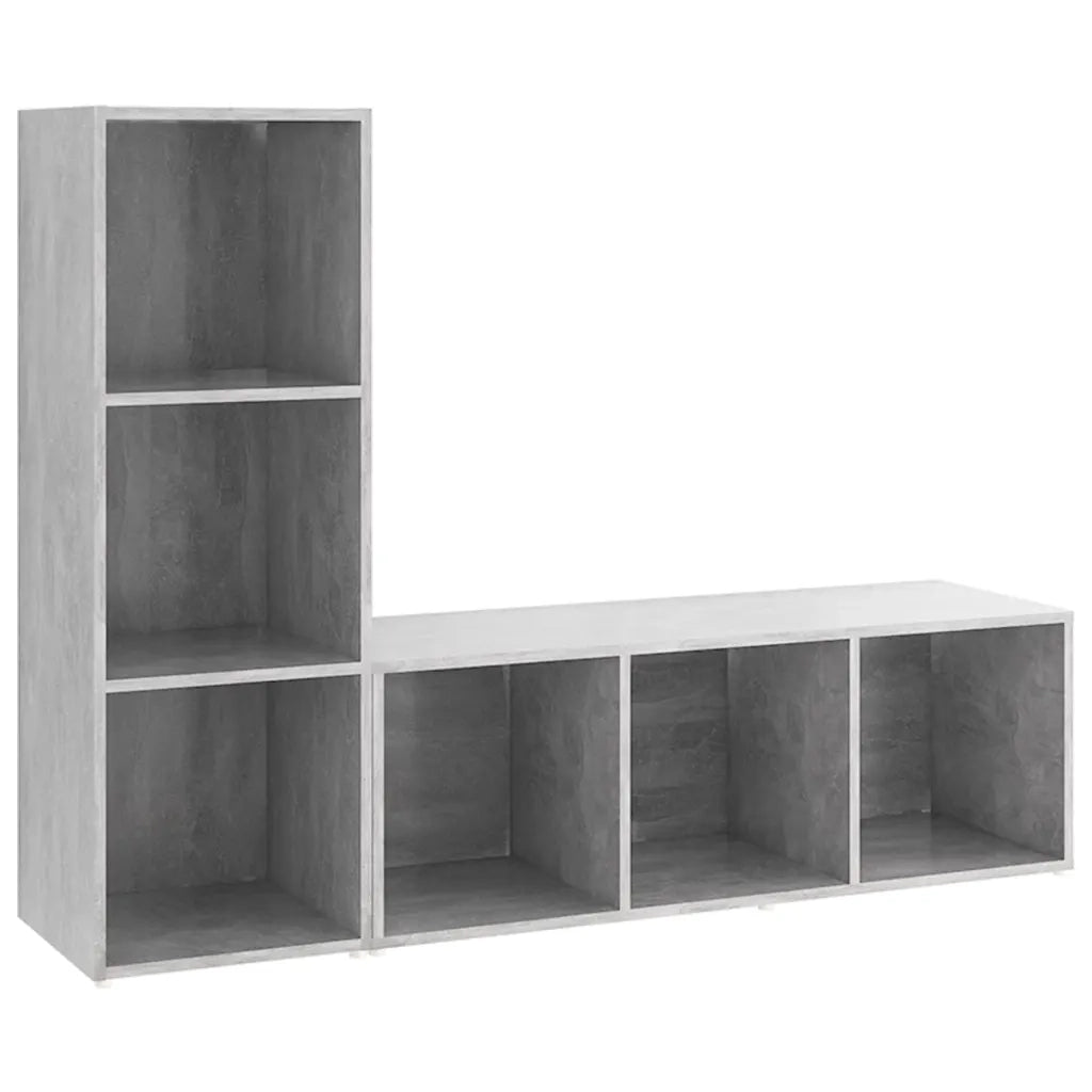 Mobili TV 2 pz Grigio Cemento 107x35x37 cm in Truciolato cod mxl 27142