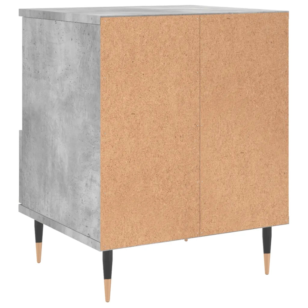 Comodino | Armadio da Notte | Mobiletto da notte Grigio Cemento 40x35x50 cm in Legno Multistrato