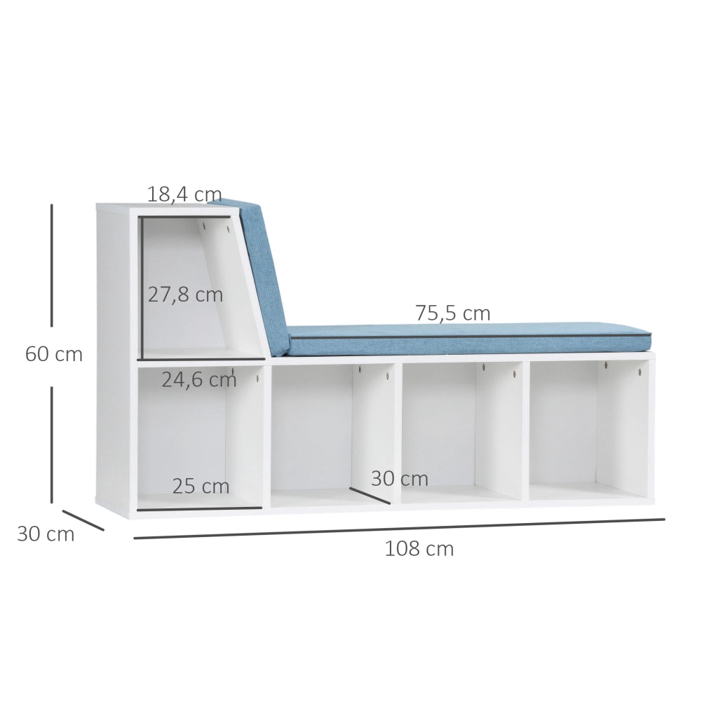 Libreria con seduta ¨C zephmum ¨C bianco blu 108x60x30