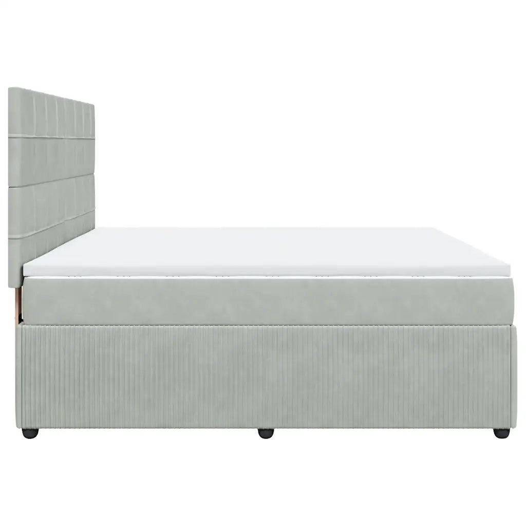 Giroletto a Molle con Materasso Grigio Chiaro 180x200cm Velluto 3294706
