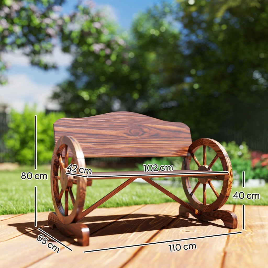 Panchina da Giardino 2 Posti con Braccioli Rotanti ¨C zephmum ¨C Legno di Abete Marrone
