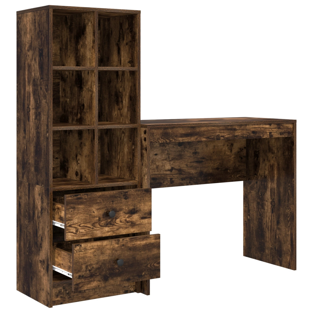 Scrivania con Stoccaggio Rovere Affumicato Legno Ingegnerizzato