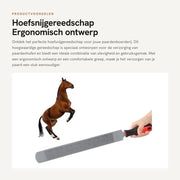 Strumento per snidare le zoccolature robusto - Acciaio di carbonio - Progettazione ergonomico - Maniglia comoda - Lunghezza complessiva 47 cm - Peso 780 g - Strumento per snidare le zoccolature per cavalli