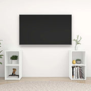 Mobili Porta TV 2 pz Bianco 72x35x36,5 cm in Legno Multistrato cod mxl 19892