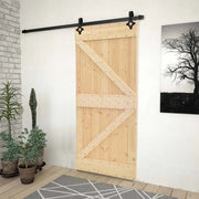 Porta scorrevole Naturale e Nero 100 x 210 cm 3444866