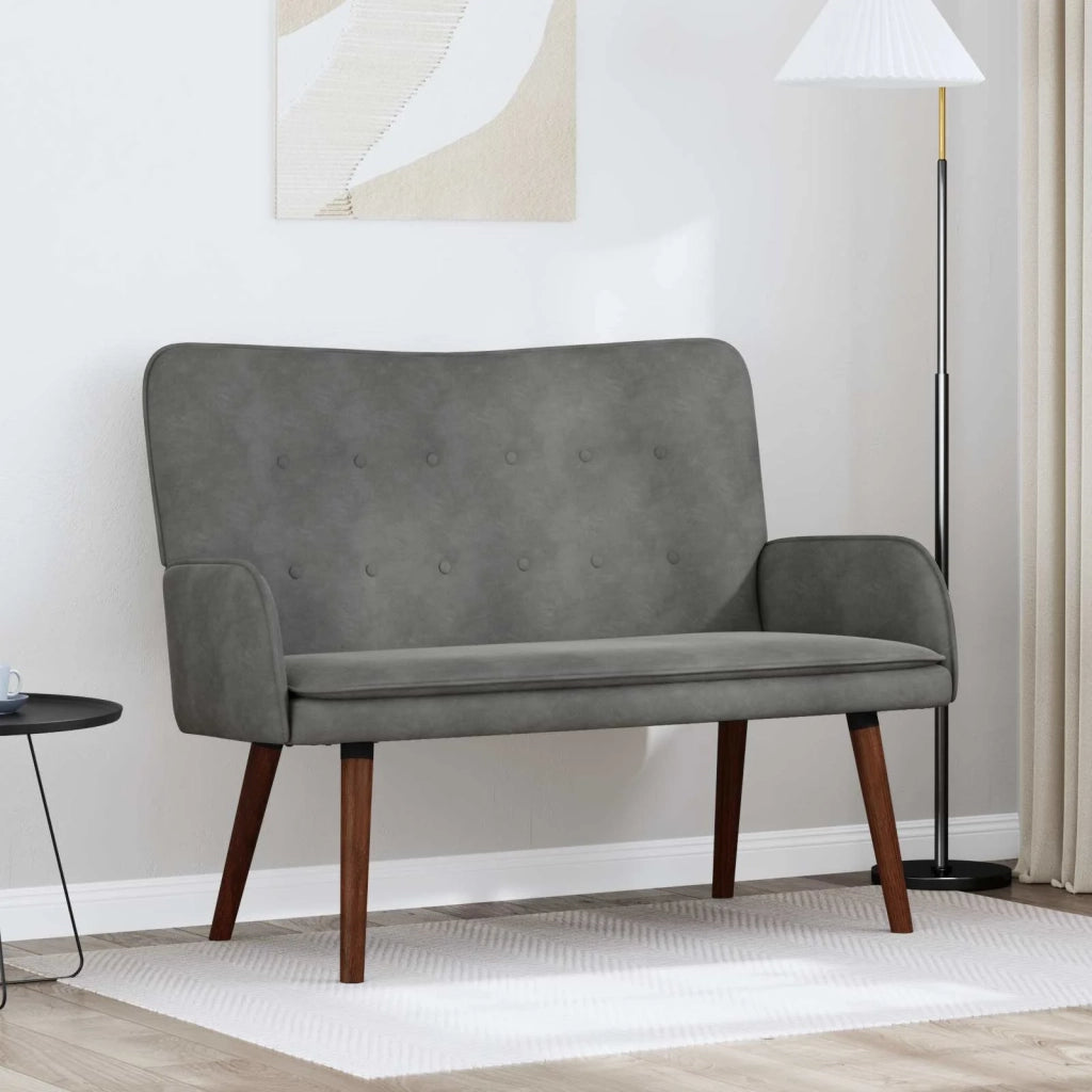 Sofa a Due Posti Grigio scuro 115 x 61 x 87 cm Velluto