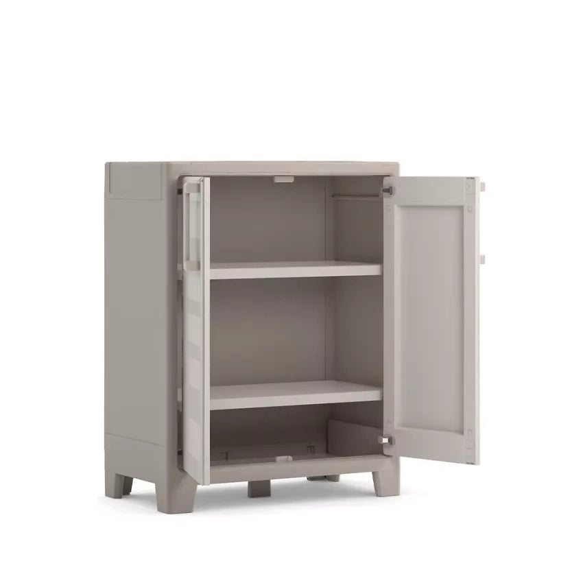 Armadio 2 Ripiani 80x44x100 cm Keter Gulliver Basso XL Sabbia e Beige