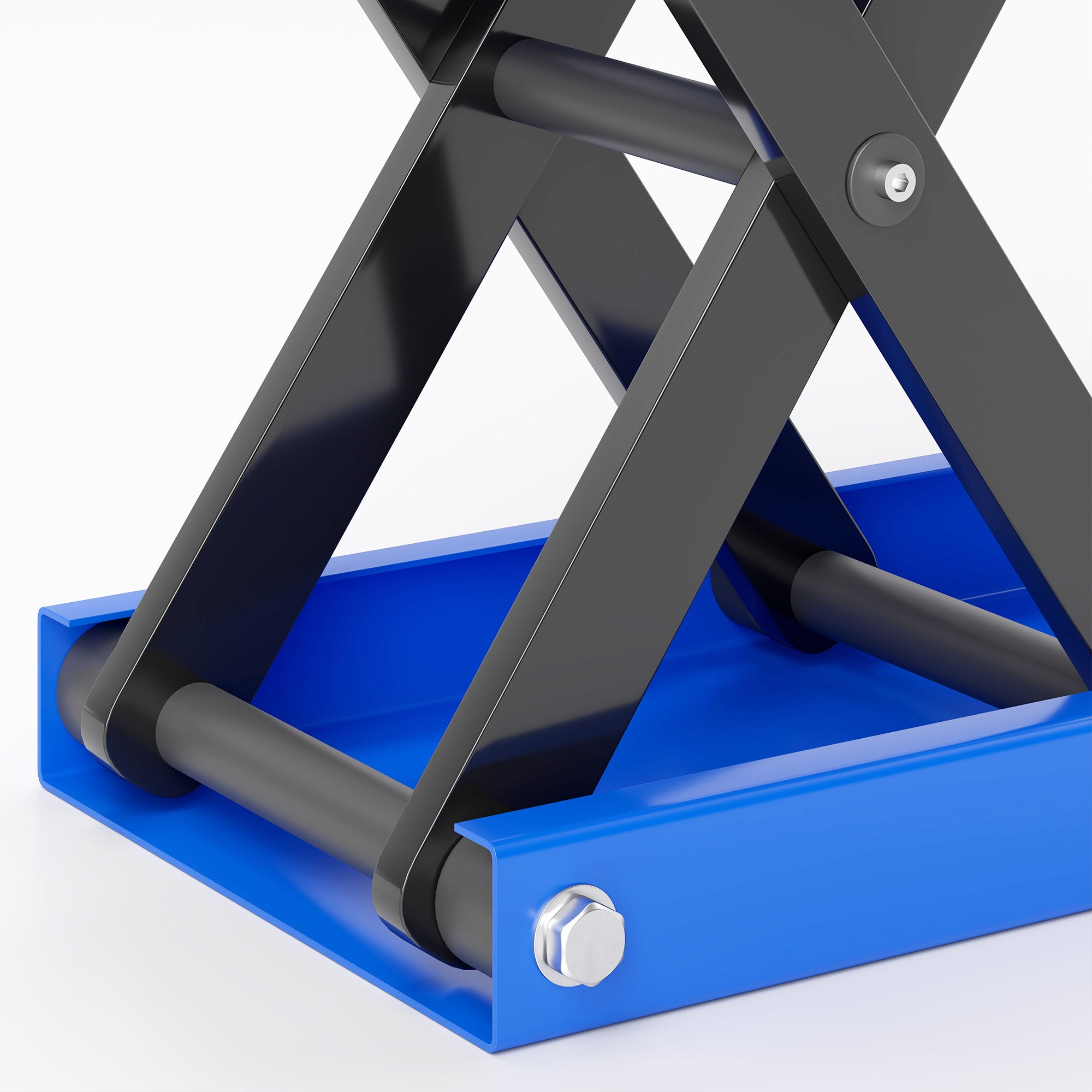 Cavalletto Alzamoto Pieghevole e Antiscivolo 41,5x23,5x10-37 cm in Acciaio e Gomma Blu e Nero