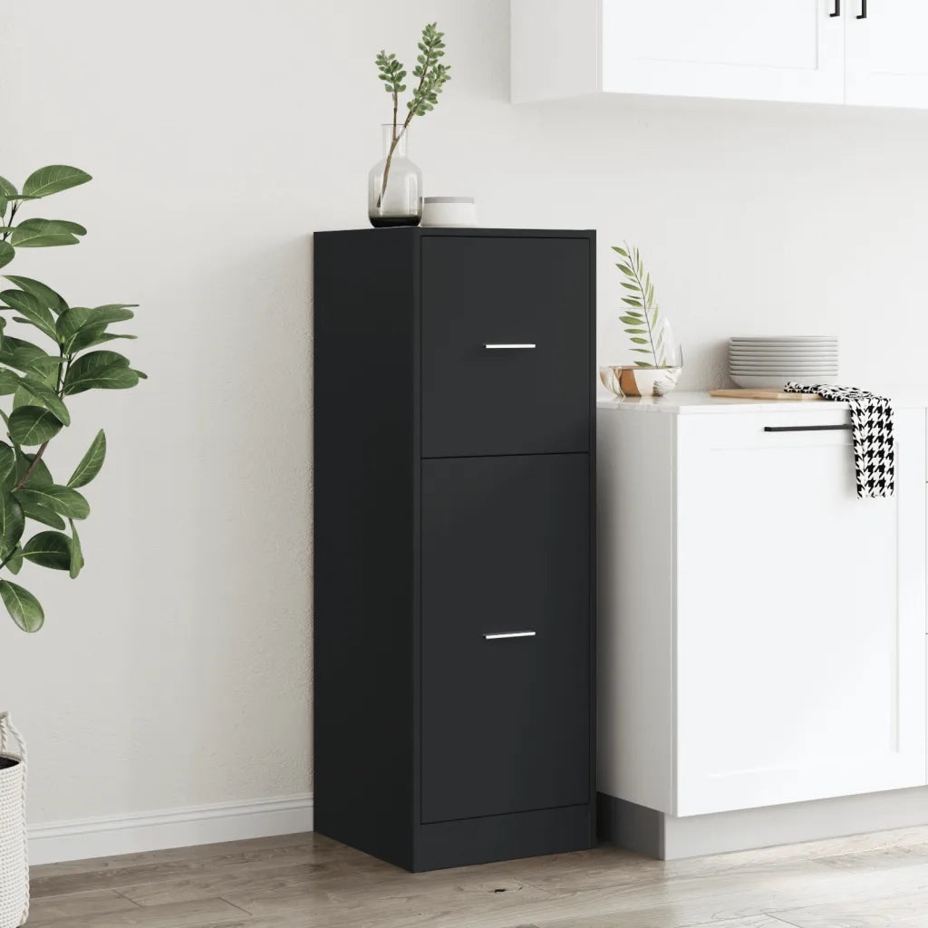 Armadietto da Farmacia Nero 40x41x118 cm in Truciolato