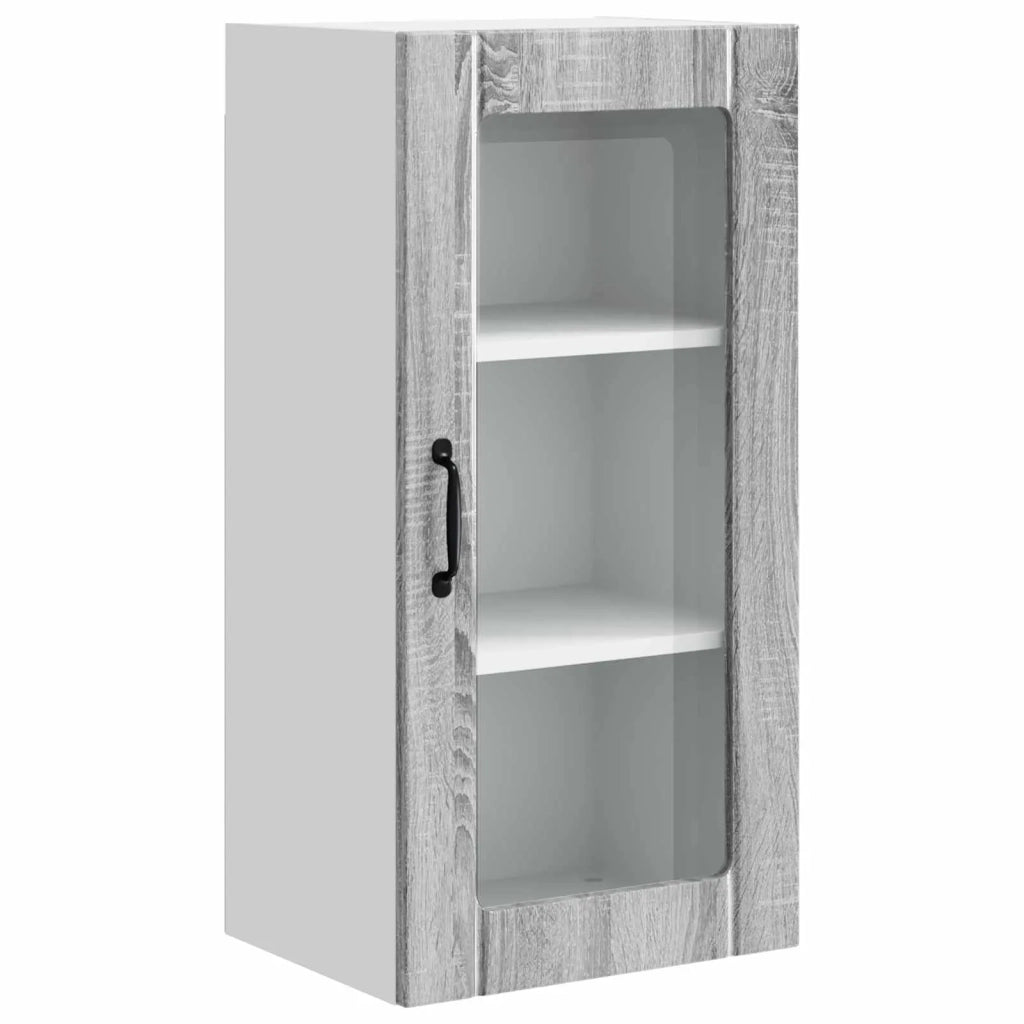 Mobile da cucina con porta 2 pz-Set di 2 Armadio da cucina Grigio Sonoma 40 x 31 x 80 cm