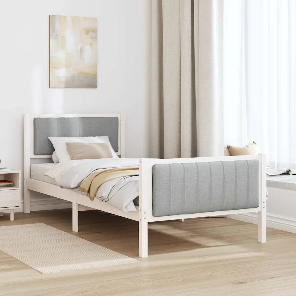 Struttura del Letto Bianco e grigio chiaro 90 x 200 cm 878498