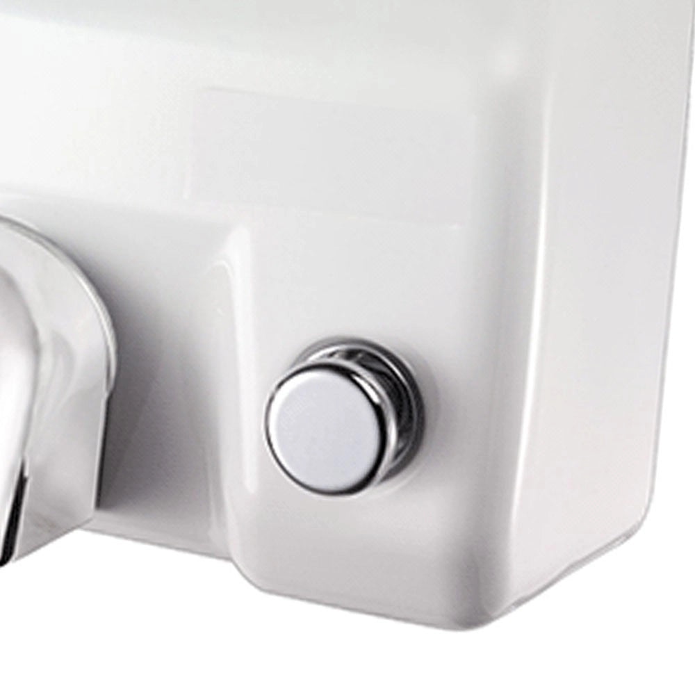 Asciugamani elettrico con pulsante bianco