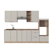 Cucina componibile Fame-Line GrigioBeige/Rovere dorato 280 cm, PL Rovere Vicco