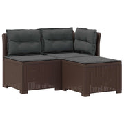 Divano da giardino 3 posti con cuscini in look rattan PP 8011909