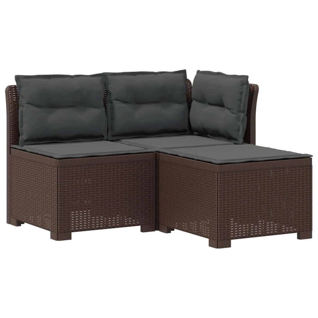 Divano da giardino 3 posti con cuscini in look rattan PP 8011909
