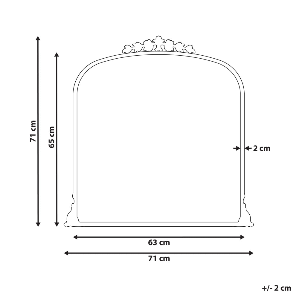 Specchio da parete in metallo dorato 71 x 71 cm Specchio decorativo da parete in stile glamour da appendere