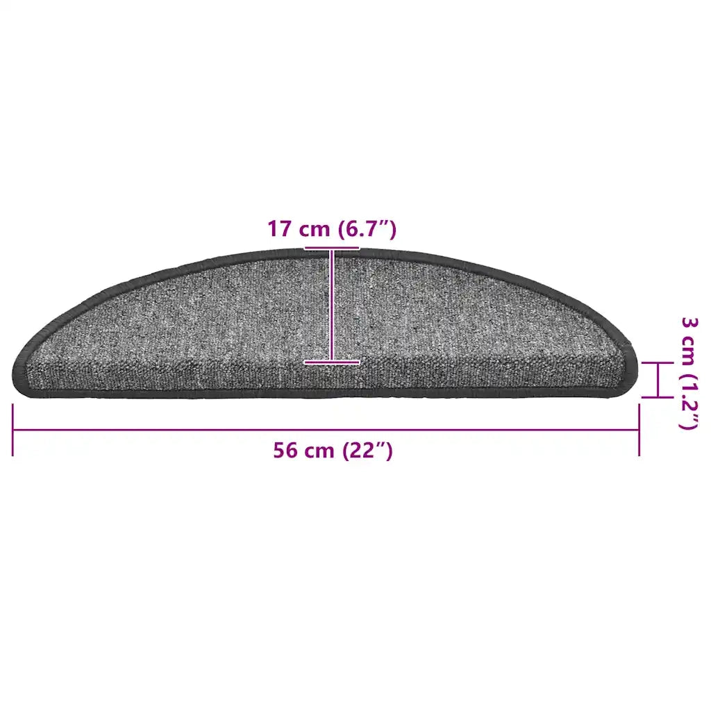 Tappetini per scale 20 pz 56x17x3 cm Grigio scuro Semicircolari 3365782