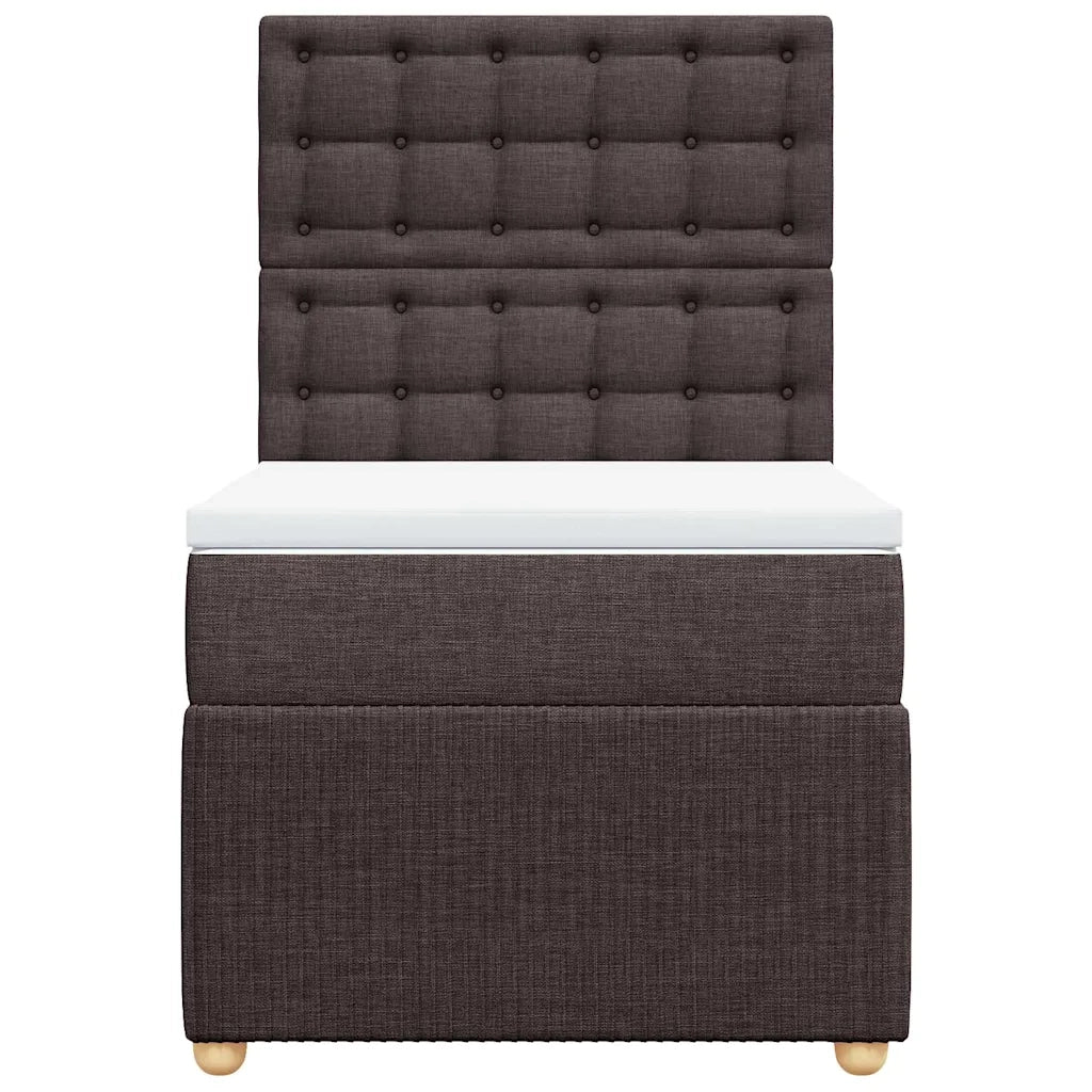 Giroletto a Molle con Materasso Marrone Scuro 90x190cm Tessuto 3291928