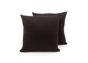Coppia Cuscini Arredo Imbottiti Tessuto Ottoman In Tinta Unita Colore Marrone 21 - 60x60 - Marrone 21
