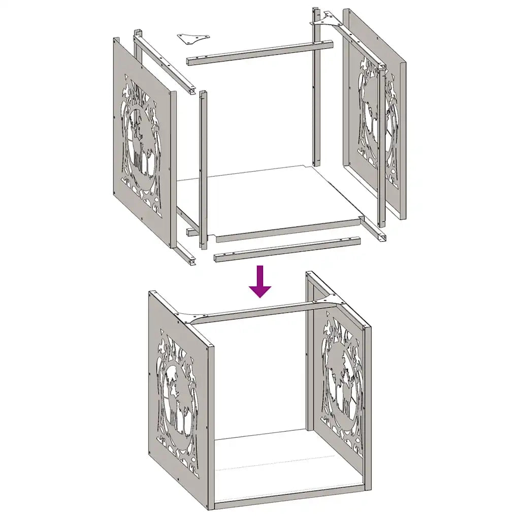 Rastrelliera per Legna da Ardere Antracite 40x40x40 cm CFW8630447
