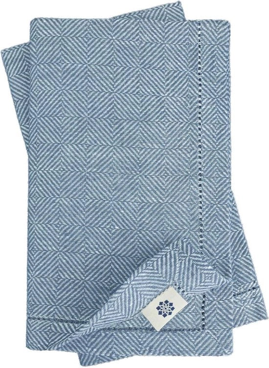 Serviette in tessuto di lino 100% - 44 x 44 cm, colore blu scuro