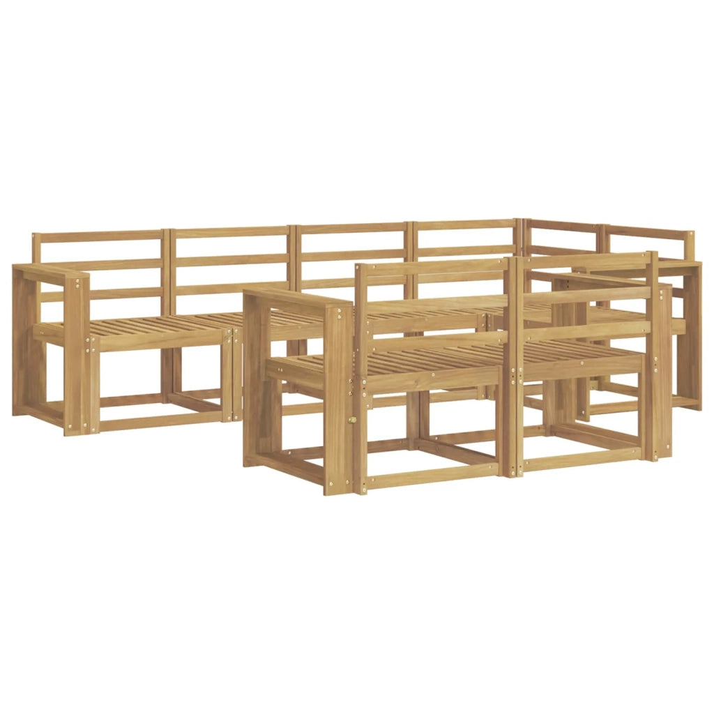 Set di divani da esterno 7 pcs Bianco Legno di Acacia Massello 3387773