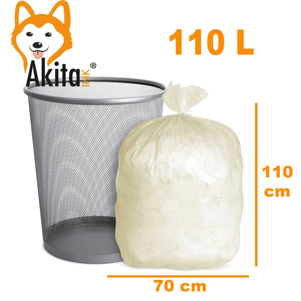 Sacchi pattumiera AkitaINK 110L, 80 pezzi resistenti