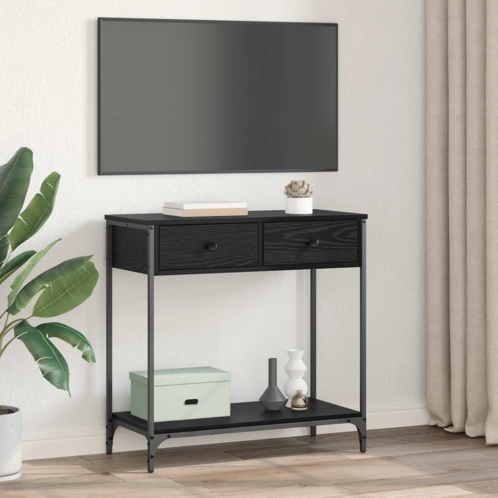 Tavolo consolle Rovere Nero 75 x 34,5 x 75 cm Legno multistrato