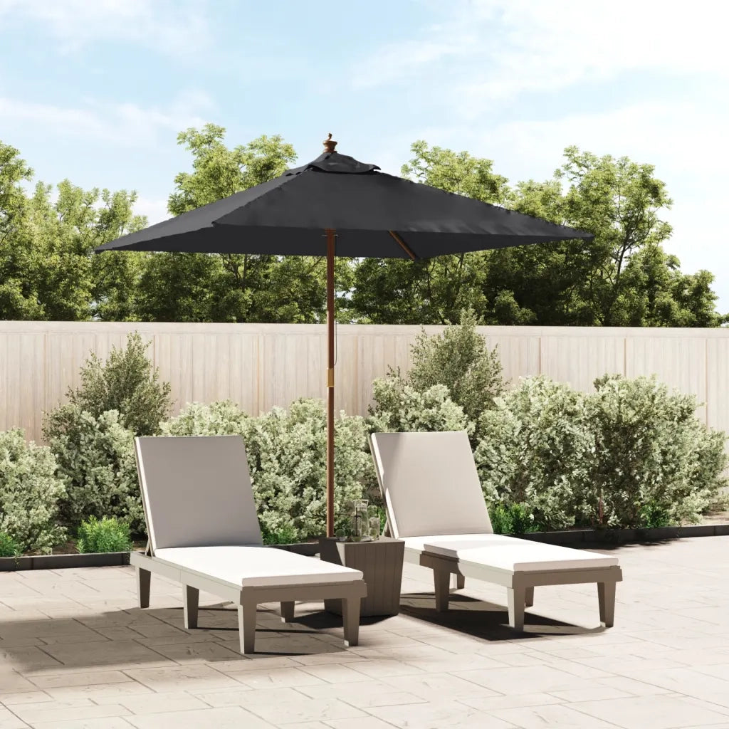 Ombrellone da Giardino con Palo in Legno Nero 198x198x231 cm 363189