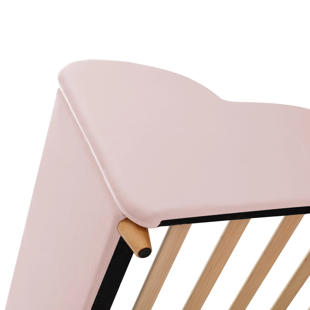 Letto singolo per bambini 90x200 cm in velluto rosa con luce notturna e USB