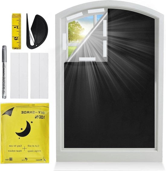 Veli Raccordi da Parete 200 x 145 cm - Camera da Bambino - Soggiorno - Tela Verdusterante con Cinturino - Nero - Camera da Letto - Ufficio - Viaggio
