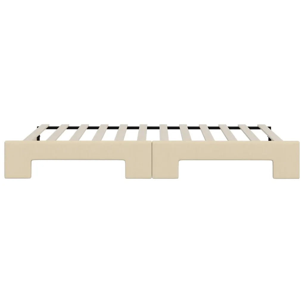 Divano Letto con Letto Estraibile Crema 80x200 cm Tessuto