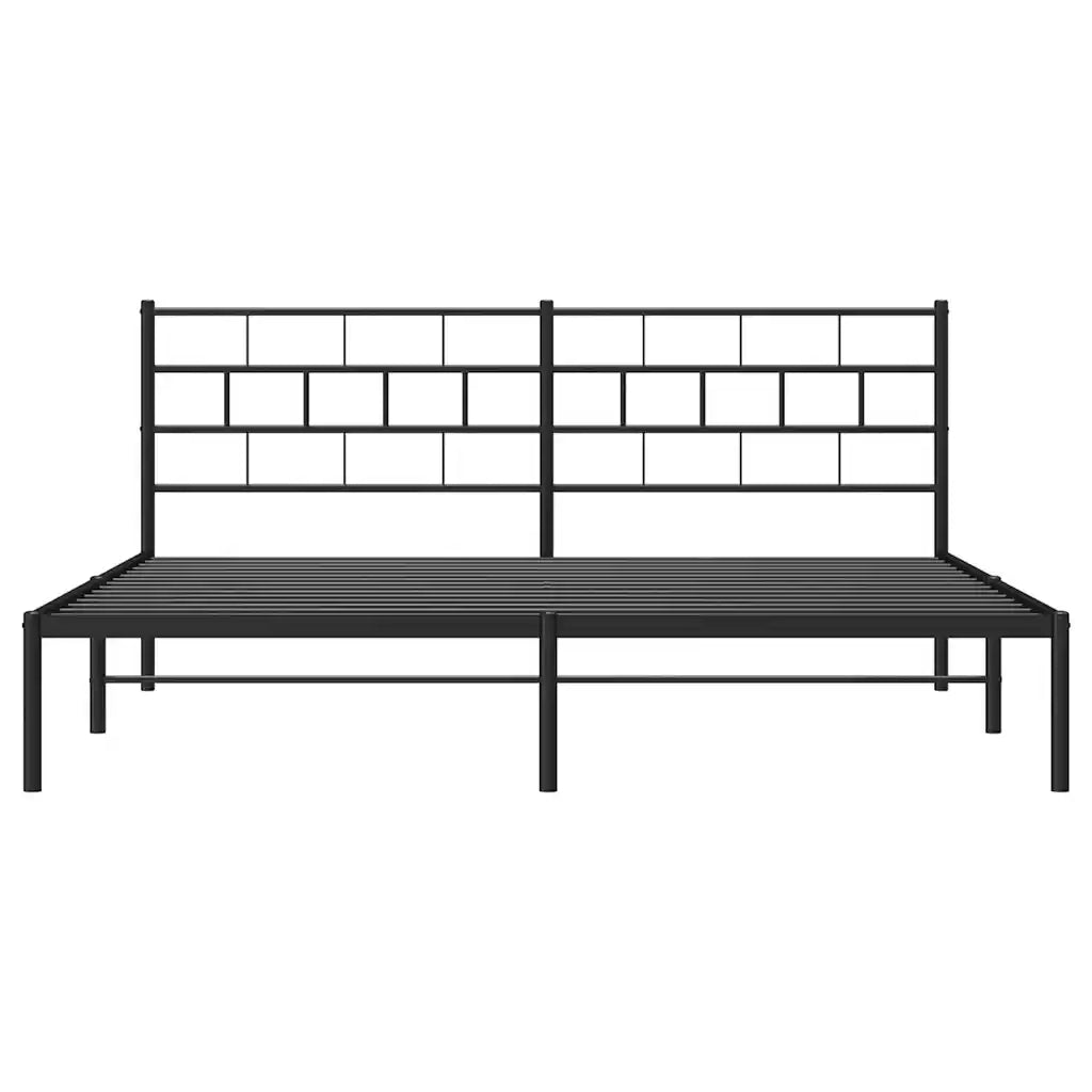 Giroletto con Testiera in Metallo Nero 183x213 cm
