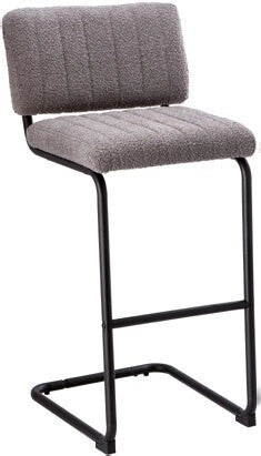 Sgabello da Bar Cucina Boucle Grigio Scuro con Schienale 45 x 54,5 x 105 cm