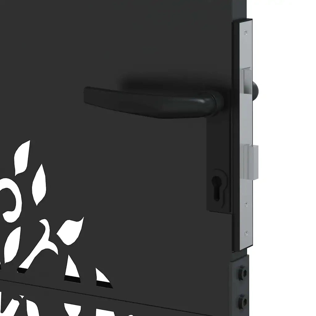 Cancello da giardino con blocco Nero 85 x 125 cm