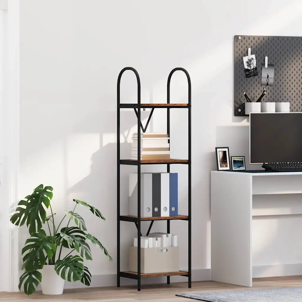 Libreria-Scaffale per Libri-Mobile di Stoccaggio Legno vecchio 40 x 30 x 146 cm Legno multistrato 381320