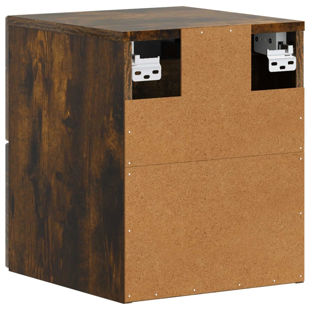 Mobiletto da notte a muro Rovere Fumo 34,5 x 33 x 40 cm 898645