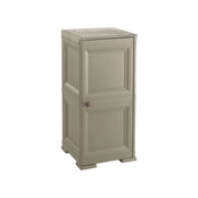 MOBILE 2 MODULI TALPA 40X43X85,5 CM IN RESINA CON ANTE EFFETTO LEGNO – MOBILETTO PORTAOGGETTI SALVASPAZIO PER INGRESSO E ZONA LIVING