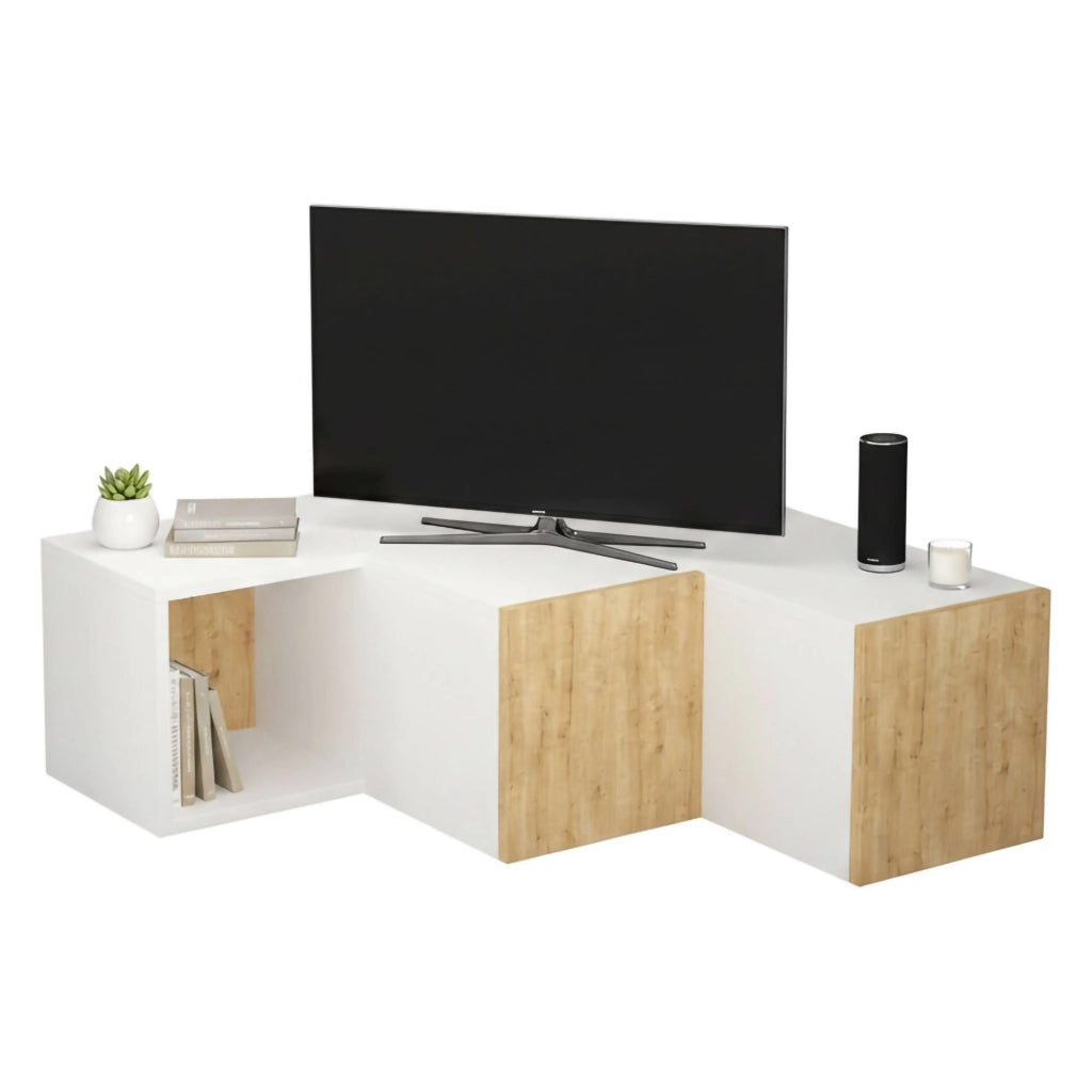 Malachie, Mobile Porta tv un Ripiano, 90x92x32h cm Bianco
