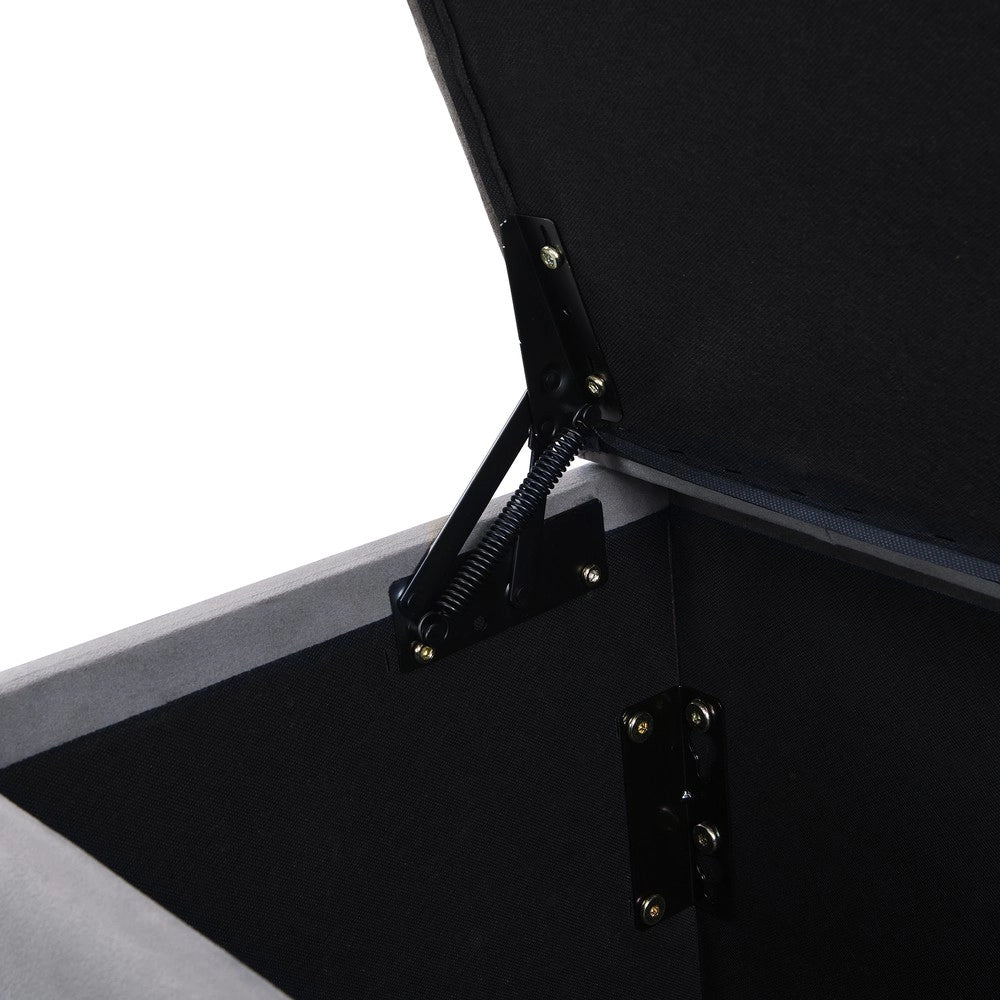 Panca Contenitore Imbottita in Velluto ¨C MINIMAL ¨C Grigio 138x41x42 cm