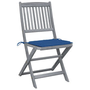 Sedie da Giardino Pieghevoli 2pz con Cuscini in Massello Acacia 3064546