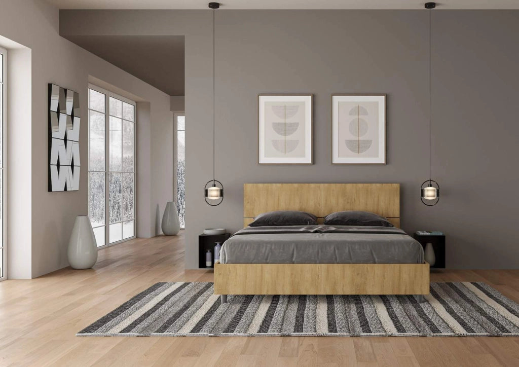 Letto matrimoniale senza rete 160x190 testata dritta quercia Demas