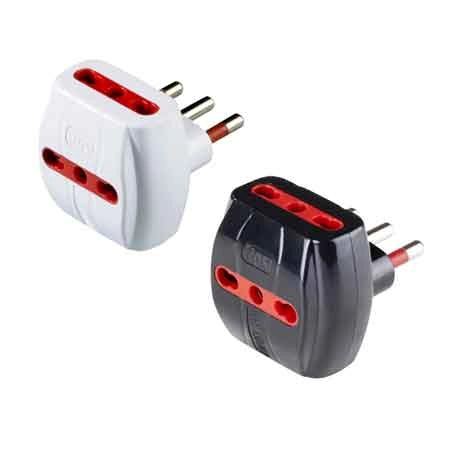 ADATTATORE TRIPLO 16A ROSI 2P+T - prese 10/16A 2P+T, Col. Nero - ROSI